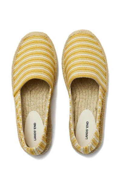 Lands' End Classic Espadrille Flats In Yellow Stripe