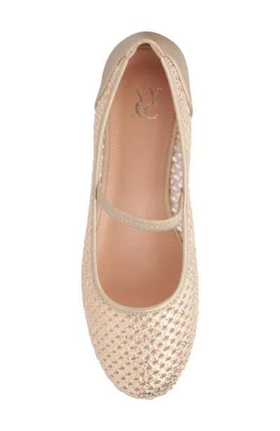 New York And Company Alena Womens Round Closed Toe Ballet Flats In Gold