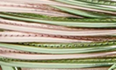 Lk Bennett Womens Gre-emerald Coletta Knotted-strap Metallic Faux-leather Mules In Emerald