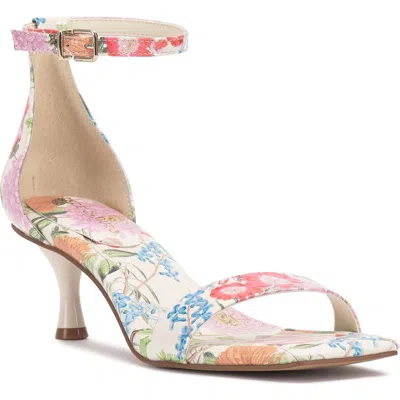 Vince Camuto Vinkely Square Toe Kitten Heel Sandal In Floret Garde