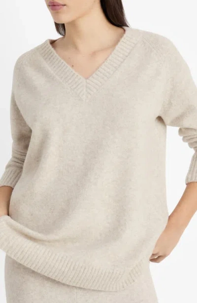 Mango V-neck Knit Sweater Beige In Neutral