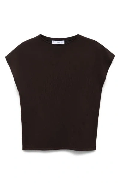 Mango Fine Knit Sleeveless Sweater In Chocolate
