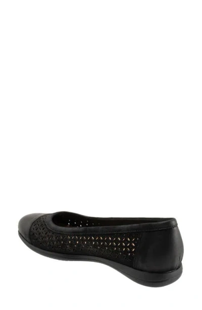 Trotters Delmara Cap Toe Slip-on Shoe In Black Nubuck