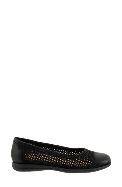 Trotters Delmara Cap Toe Slip-on Shoe In Black Nubuck