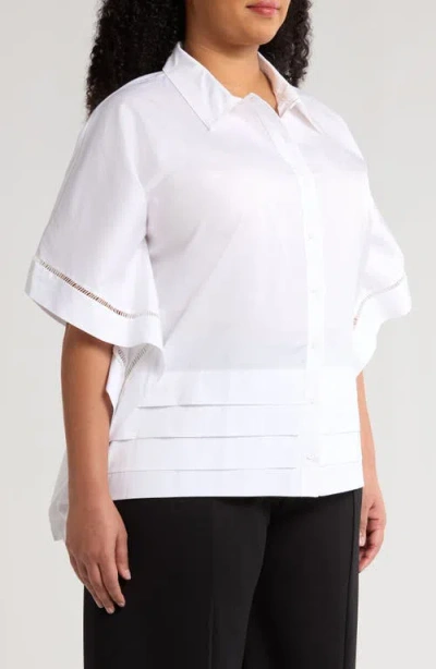 Harshman Harpa Short Sleeve Cotton Button-up Shirt In White