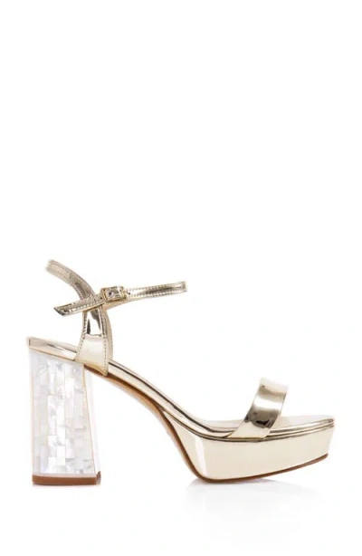 Freya Rose Gigi Block-heel Sandals In Champagne