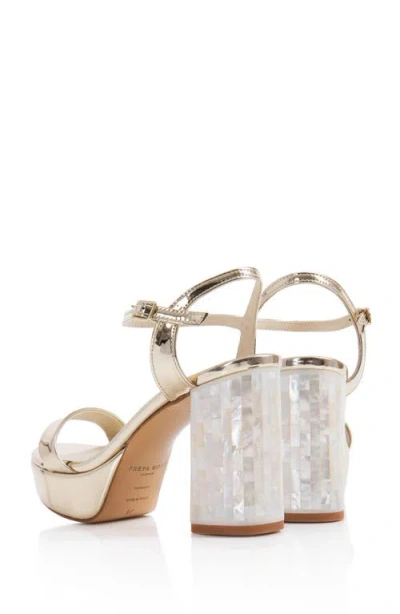 Freya Rose Gigi Block-heel Sandals In Champagne