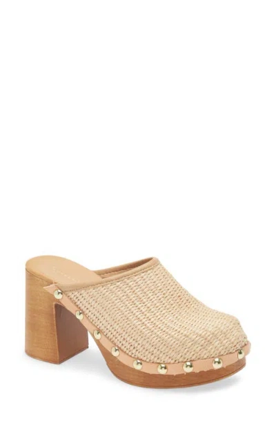 Chocolat Blu Melody Block Heel Clog In Natural Raffia