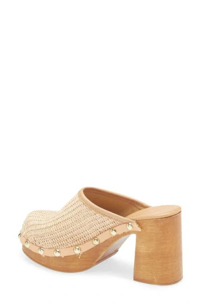 Chocolat Blu Melody Block Heel Clog In Natural Raffia