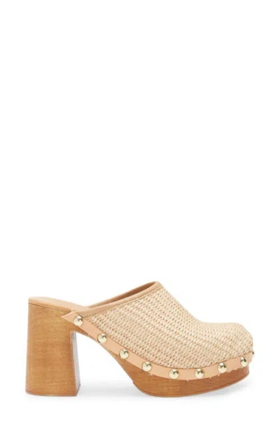 Chocolat Blu Melody Block Heel Clog In Natural Raffia