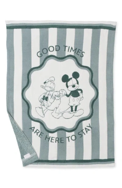 Barefoot Dreams X Disney Mickey & Donald Stripe Cozychic® Stroller Blanket In Cream-pinecrest