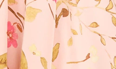 Cece Floral Bow Back Sleeveless Minidress In Sugar Peach