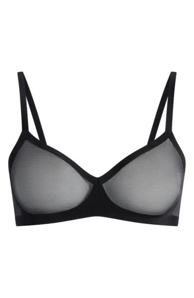 Commando Chic Mesh Bralette In Black