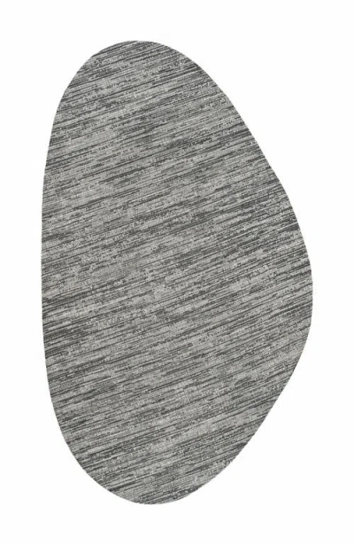 Jonathan Y Callan Modern Rustic Abstract Indoor/outdoor Shaped Area Rug In Gray/black