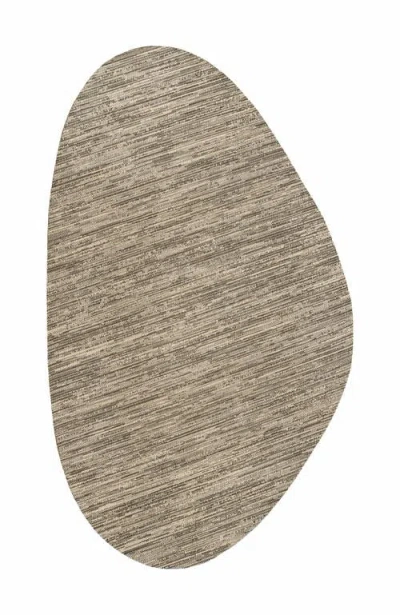 Jonathan Y Callan Modern Rustic Abstract Indoor/outdoor Shaped Area Rug In Beige/brown