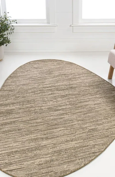 Jonathan Y Callan Modern Rustic Abstract Indoor/outdoor Shaped Area Rug In Beige/brown
