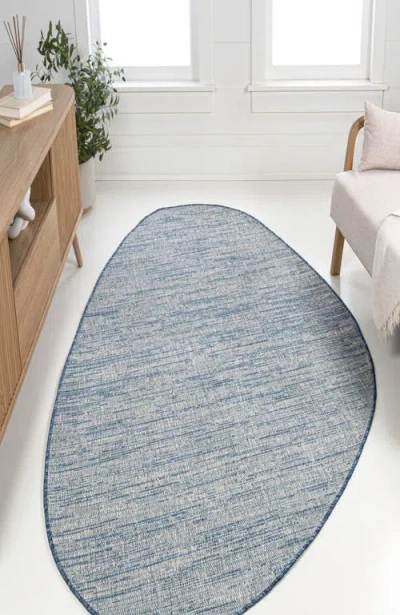 Jonathan Y Callan Modern Rustic Abstract Indoor/outdoor Shaped Area Rug In Gray/navy