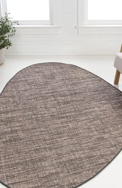 Jonathan Y Callan Modern Rustic Abstract Indoor/outdoor Shaped Area Rug In Natural/black
