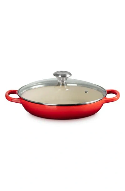Le Creuset Enameled Cast Iron Signature Round 2.25-qt. Braiser With Glass Lid In Cerise