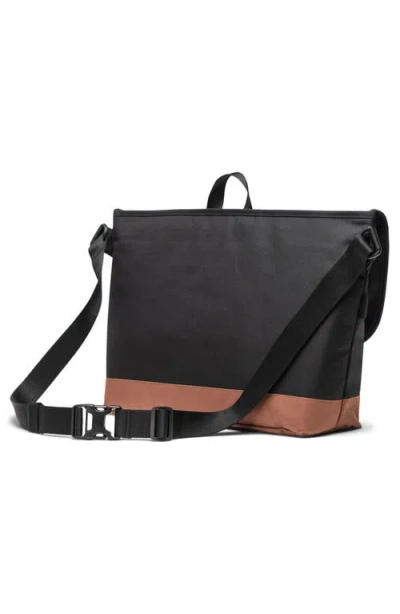 Herschel Supply Co . Cove Messenger Bag In Black/saddle Brown