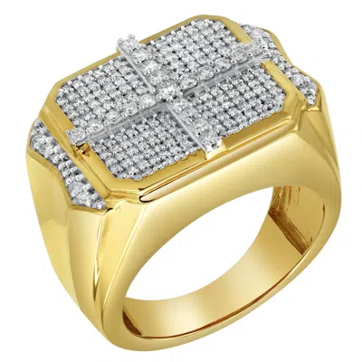 Luvmyjewelry Iced Oriel 14k Yellow Gold Diamond Men Statement Ring - 1.02ct. In Yellow