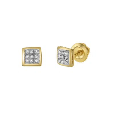 Luvmyjewelry Beamz 10k Yellow Gold Diamond Stud Earrings In Yellow