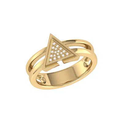 Luvmyjewelry On Point Triangle Sterling Silver Diamond Ring In Yellow