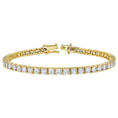 Luvmyjewelry Eros 10k Yellow Gold Lab Grown Diamond Tennis Bracelet - 4.2mm In Yellow