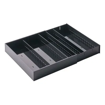 Yamazaki Home Cutlery Organizer - Three Styles, Abs Plastic, Expandable I, Adjustable, Expandable, No Assembly In Black