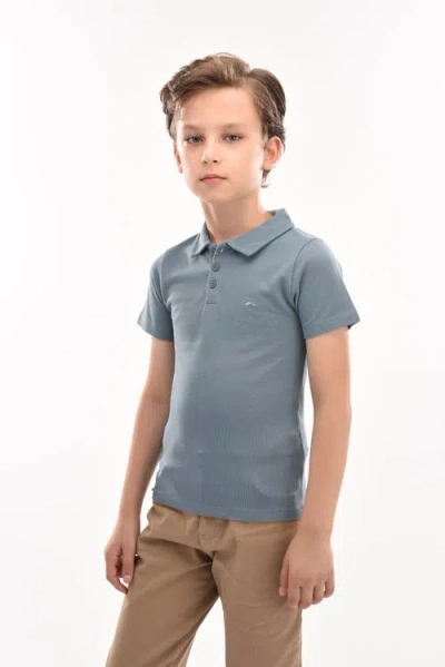 Moustache Blue Solid Logo Polo In Blue