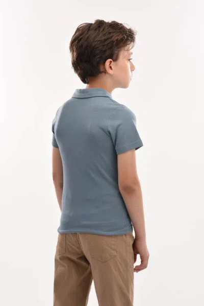 Moustache Blue Solid Logo Polo In Blue