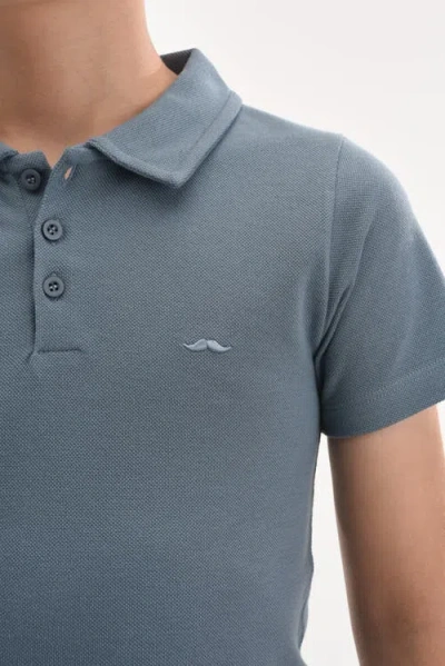 Moustache Blue Solid Logo Polo In Blue