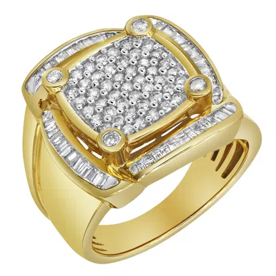 Luvmyjewelry Ice Hurricane 14k Yellow Gold Diamond Men Statement Ring - 1.25ct. In Yellow