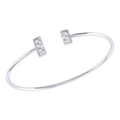 Luvmyjewelry Traffic Light Adjustable Diamond Cuff In Sterling Silver In Silver