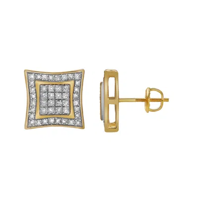 Luvmyjewelry Vontade 10k Yellow Gold Diamond Unisex Earrings - 0.32 Cts In Yellow