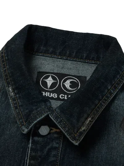 Thug Club Blue Burn Down Denim Jacket In 蓝色