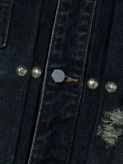 Thug Club Blue Burn Down Denim Jacket In 蓝色