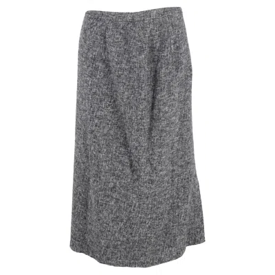 Max Mara Midi A-line Skirt In Grey Wool In Grey