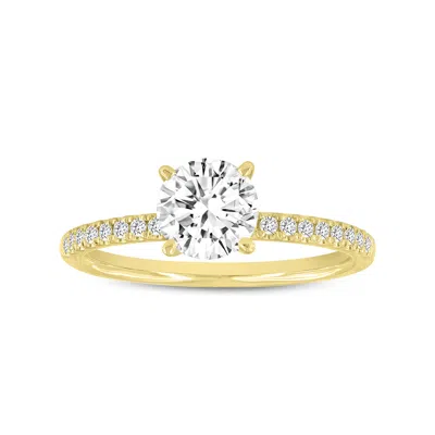 Luvmyjewelry Kara 14k Yellow Gold Round Lab Grown Diamond Engagement Ring - 1.15 Ct In Yellow