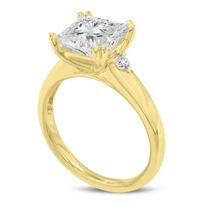 Luvmyjewelry Antoaneta 14k Yellow Gold Princess Cut Lab Grown Diamond Engagement Ring In Yellow