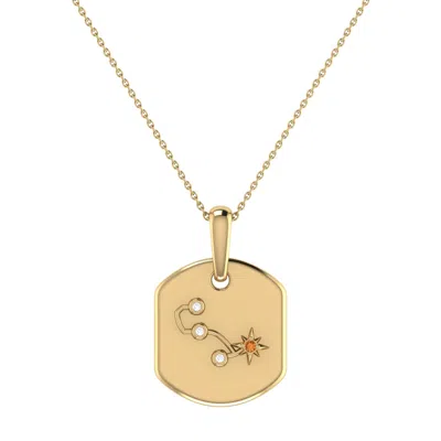 Luvmyjewelry Scorpio Citrine & Diamond Necklace In 14k Yellow Gold In Yellow