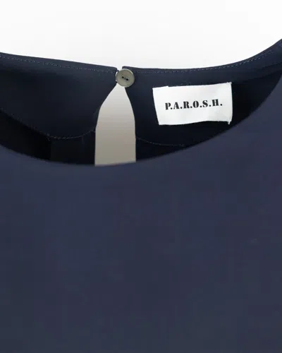 P.a.r.o.s.h Short-sleeve Midi Dress In Blue