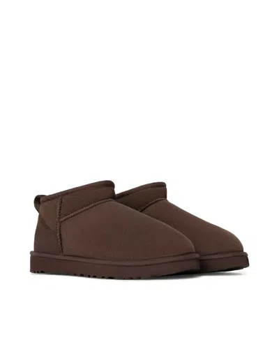 Ugg Classic Ultra Mini Suede Ankle Boot Burnt Cedar In Brown