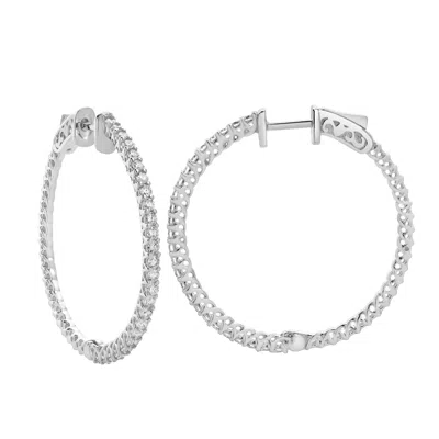 Luvmyjewelry Sepharna 14k Gold Diamond Hoop Earrings - 1.2 Cts In Yellow