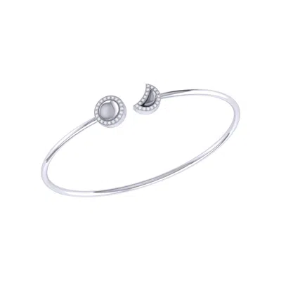 Luvmyjewelry Moon Phases Adjustable Diamond Cuff In Sterling Silver In Silver