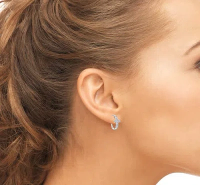 Donatello Gian Sterling Silver Crystal Cross Earrings In Silver