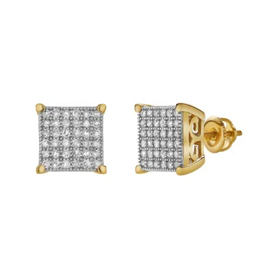 Luvmyjewelry Valindra 10k Yellow Gold Cluster Diamond Unisex Earrings - 0.49 Cts In Yellow