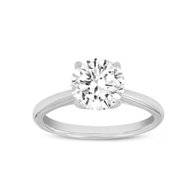 Luvmyjewelry Neli 14k White Gold Round Shape Lab Grown Diamond Solitaire Ring - 1.07 Ct In Silver