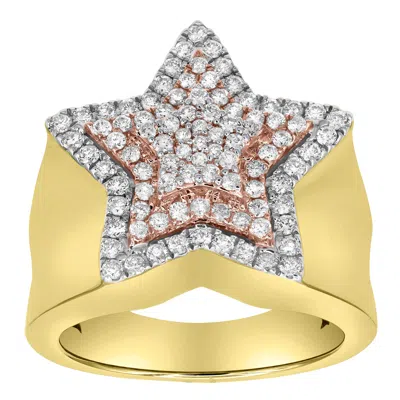 Luvmyjewelry Star Studded Bling 14k Yellow Gold Two Tone Star Ring - 1.91 Ct In Yellow