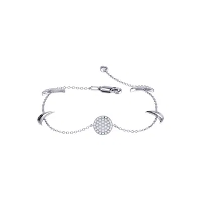 Luvmyjewelry Moonlit Sterling Silver Diamond Bracelet In Silver